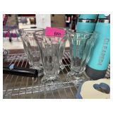 4 PC SODA FOUNTAIN GLASSES