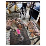 4PC AFRICAN WOOD WALL ART