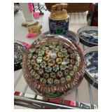 LARGE VENETIAN ART GLASS MILLEFIORI PAPERWEIGHT
