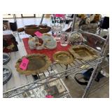 3PC BRASS ASHTRAYS / COINS & MORE