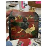 KOREAN CARVED HORN TURTLE THEME LACQUERED BOX