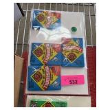 4 PACKS OF 1990 BOWMAN BASEBALL CARDS
