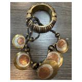 LARGE COPPER BRASS NECKLACE & BRACELET