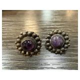 STERLING SILVER AMETHYST EARRINGS
