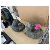 2PC LIONS HEAD DRAPERY ROD HOLDERS