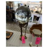 LARGE CRYSTAL BALL W PEDESTAL STAND