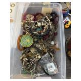 LARGE BIN OF MISC JEWELRY