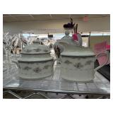 NORITAKE CHINA SUGAR BOWL & CREAMER TRAVIATA