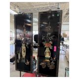 2PC CHINESE LACQUERED HIGH RELIEF PANELS