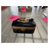 VINTAGE LIMOGES BLUE & GOLD TRINKET BOX