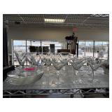 LOT OF MIXED ETCHED GLASSWARE GLASS WARE