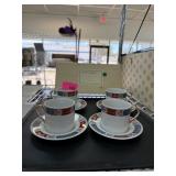 4PC FITZ & FLOYD CUPS & SAUCERS