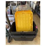 LOT OF STORAGE BINS W LIDS