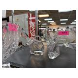 2PC CRYSTAL BOTTLES W LIDS 1 AS IS