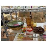 LOT OF MIXED GLASSWARE / DISHES ETC