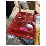 2PC VINTAGE RED TEXAS WARE LUNCH TRAYS NOTE