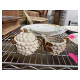 GRAPE MOTIF CERAMIC CREAMER & SUGAR