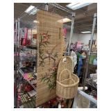 2PC CHINESE BAMBOO WALL TEXTILES / BASKETS