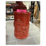 SIGNED RED GLAZE CHINESE BRUSH POT