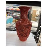LARGE CINNABAR LACQUER CHINESE VASE