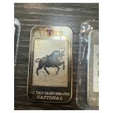 1 OZ SILVER BULLION .999 BAR ZODIAC TAURUS