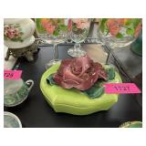 JOHANNES BRAHM POTTERY ROSE MOTIF LIDDED BOX
