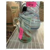 ART GLASS SWIRL PITCHER