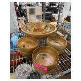 PRETTY MATCHED WOOD SALAD BOWL SET