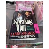 SIGNED LARRY SPEAKES SPEAKING OUT BOOK W MATCHES