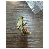 VTG MONET ENAMELED PARROT PIN