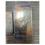 5 OZ SILVER BULLION .999 BAR