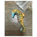 VTG ENAMELED ARTICULATED SEA HORSE PENDANT