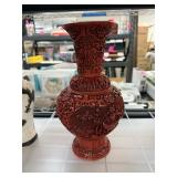 LARGE CINNABAR CHINESE LACQUER VASE