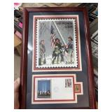 FRAMED 9 /11 STAMP WALL DISPLAY