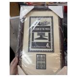 FRAMED FREEDOM OF THE PRESS STAMPS WALL ART