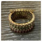 LOT OF RINGS RUBY EMERALD TOPAZ LOT OF RINGS RUBY EMERALD TOPAZ