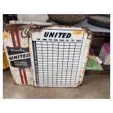 VINTAGE METAL UNITED CAR RENTAL SIGN VINTAGE METAL UNITED CAR RENTAL SIGN