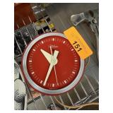 VINTAGE MID CENTURY TELECHRON CLOCK RED VINTAGE MID CENTURY TELECHRON CLOCK RED