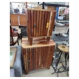 2PC TEAK SLATTED RUSTIC CABINETS / SIDE TABLES 2PC TEAK SLATTED RUSTIC CABINETS / SIDE TABLES