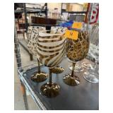 4PC ANIMAL PRINT WINE GLASSES 4PC ANIMAL PRINT WINE GLASSES