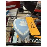 WEDGWOOD JASPERWARE HEART SHAPED TRINKET BOX WEDGWOOD JASPERWARE HEART SHAPED TRINKET BOX