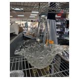 LARGE LE SMITH CUT GLASS SQUARE STAR BASKET LARGE LE SMITH CUT GLASS SQUARE STAR BASKET