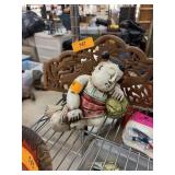 CHINESE WOOD SCULPTURE CHILD WITH BALL CHINESE WOOD SCULPTURE CHILD WITH BALL