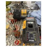 2PC BATTERY CHARGERS RYOBI & DEWALT 2PC BATTERY CHARGERS RYOBI & DEWALT