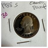 1988-S CAMEO PROOF QUARTER