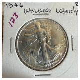 1946 WALKING LIBERTY SILVER HALF DOLLAR