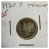 1920 MERCURY SILVER DIME