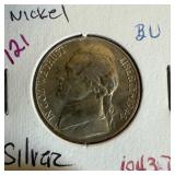 1943-D JEFFERSON SILVER WAR NICKEL BU