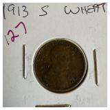 1913-S WHEAT PENNY CENT