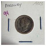 1923 MERCURY SILVER DIME
